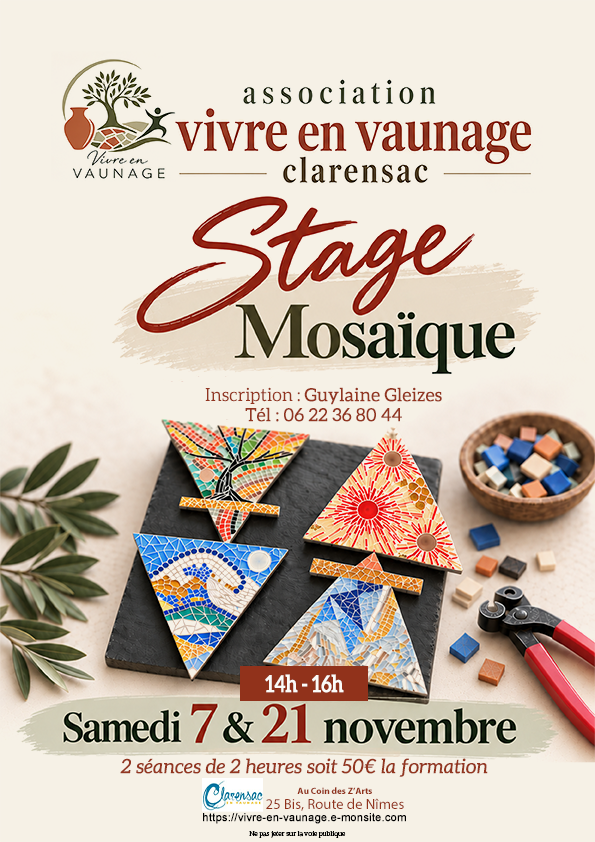 Stage mosaïque nov 2026